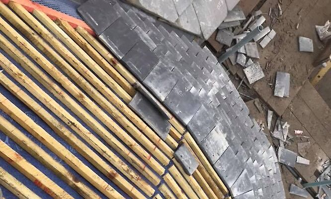 Professional roofers Norfolk working on a property in Hingham